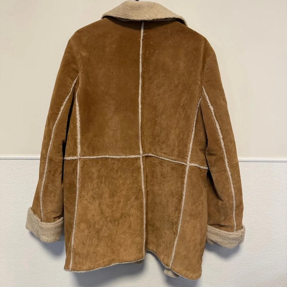 St Johns Bay Coat Women’s L Washable Suede Sherpa Lined Faux Shearling Vintage - Picture 16 of 16